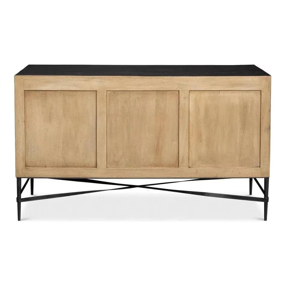 Sarreid Luke Wood and Metal Brown 3 Door Sideboard