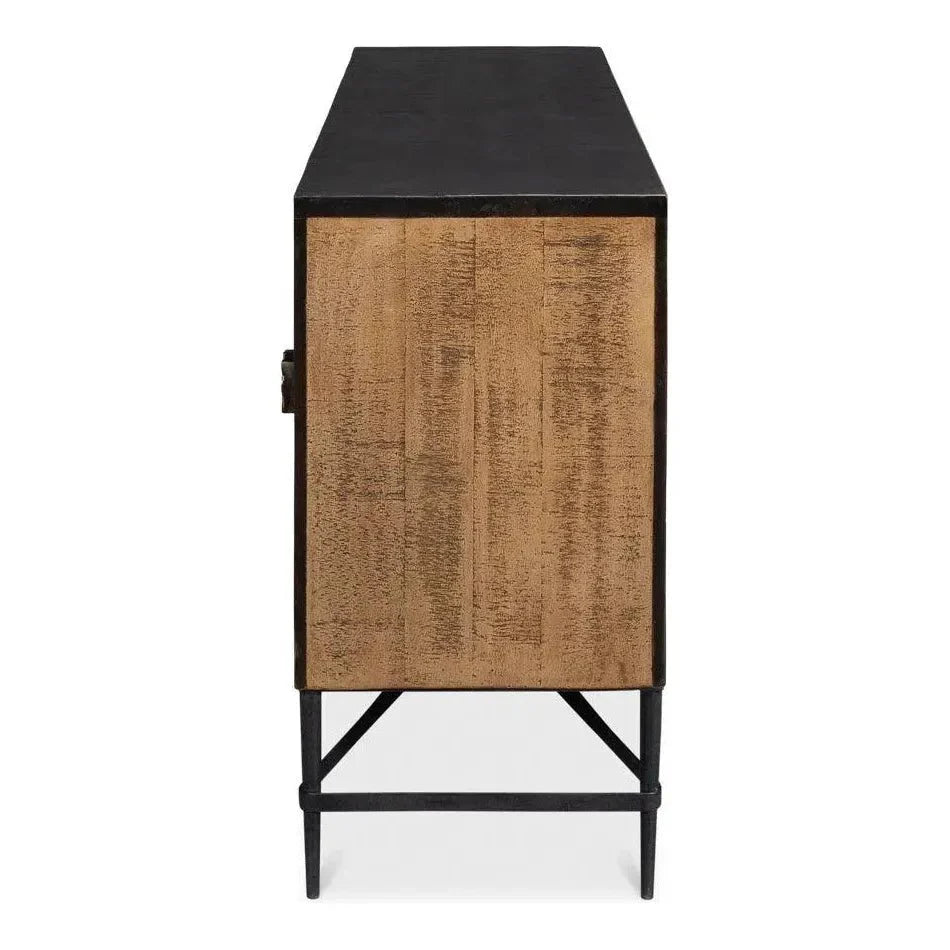 Sarreid Luke Wood and Metal Brown 3 Door Sideboard