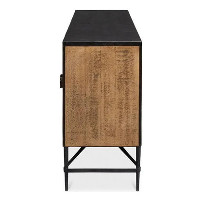 Sarreid Luke Wood and Metal Brown 3 Door Sideboard