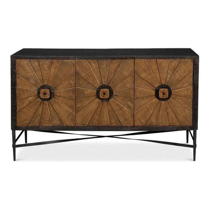 Sarreid Luke Wood and Metal Brown 3 Door Sideboard