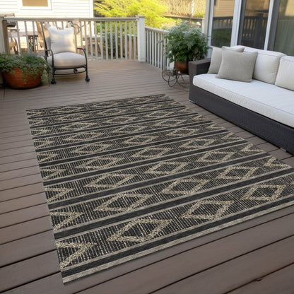 LOOMLAN Rugs Lume Black Washable Indoor-Outdoor Rug