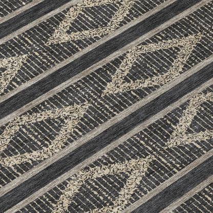 LOOMLAN Rugs Lume Black Washable Indoor-Outdoor Rug