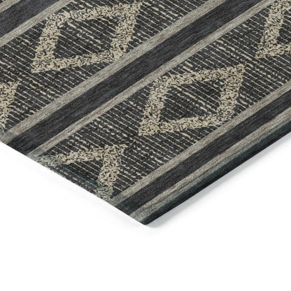 LOOMLAN Rugs Lume Black Washable Indoor-Outdoor Rug