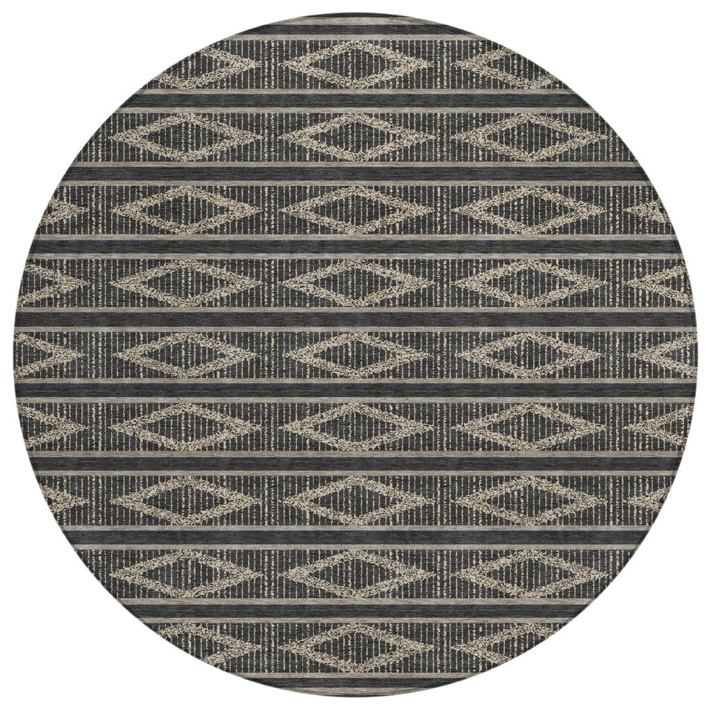 LOOMLAN Rugs Lume Black Washable Indoor-Outdoor Rug