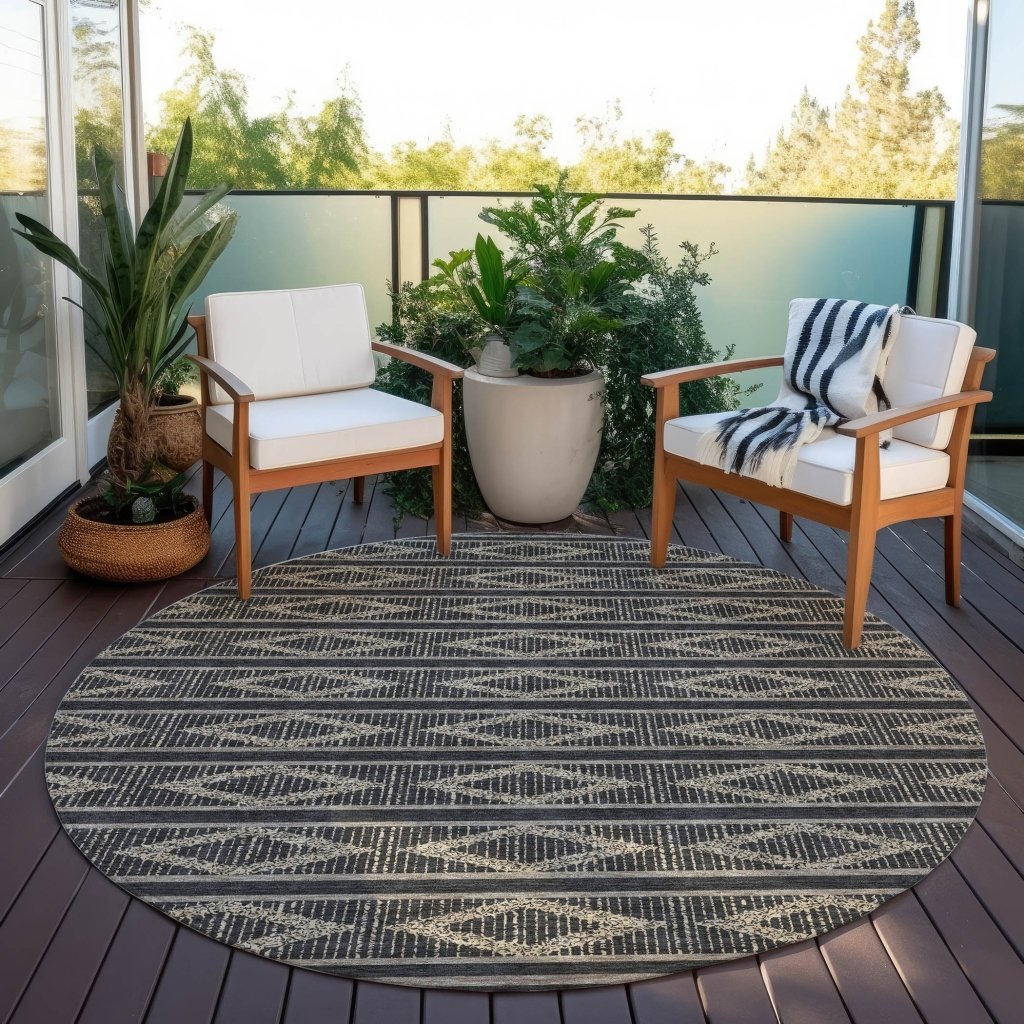 LOOMLAN Rugs Lume Black Washable Indoor-Outdoor Rug