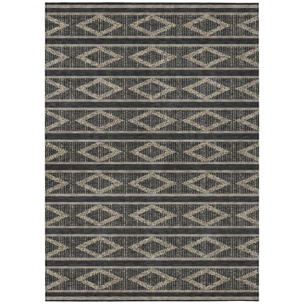 LOOMLAN Rugs Lume Black Washable Indoor-Outdoor Rug