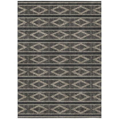 LOOMLAN Rugs Lume Black Washable Indoor-Outdoor Rug