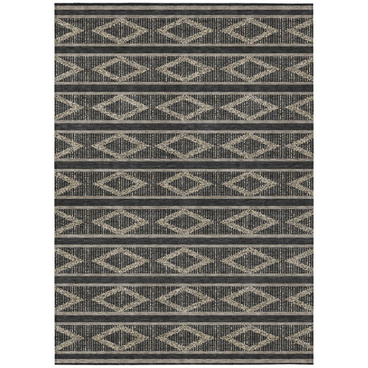 LOOMLAN Rugs Lume Black Washable Indoor-Outdoor Rug