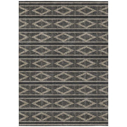 LOOMLAN Rugs Lume Black Washable Indoor-Outdoor Rug