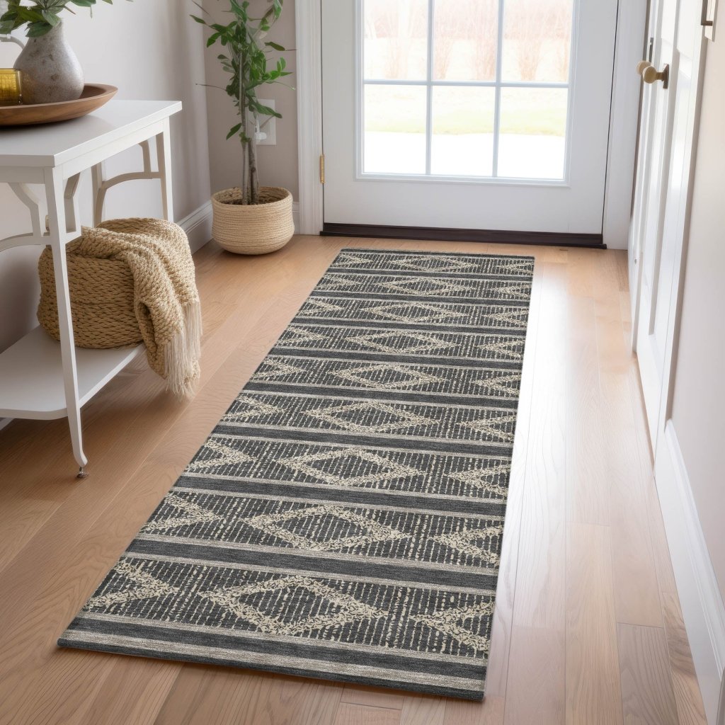 LOOMLAN Rugs Lume Black Washable Indoor-Outdoor Rug