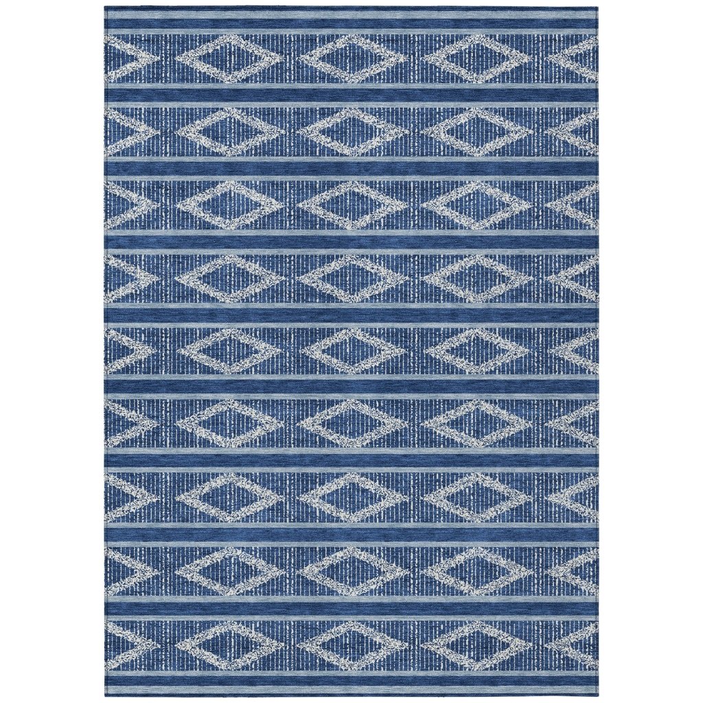 LOOMLAN Rugs Lume Blue Washable Indoor-Outdoor Rug
