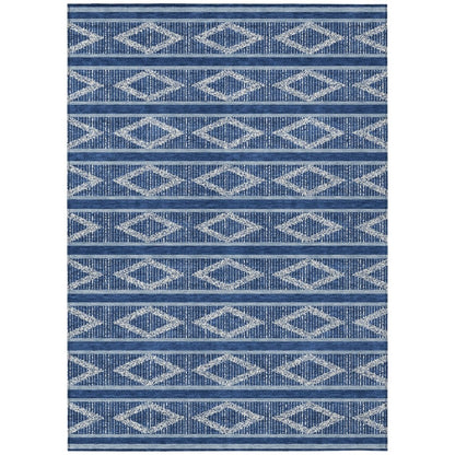 LOOMLAN Rugs Lume Blue Washable Indoor-Outdoor Rug
