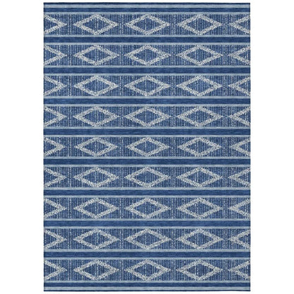 LOOMLAN Rugs Lume Blue Washable Indoor-Outdoor Rug