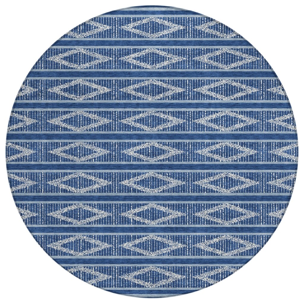 LOOMLAN Rugs Lume Blue Washable Indoor-Outdoor Rug