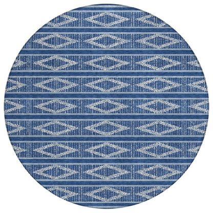 LOOMLAN Rugs Lume Blue Washable Indoor-Outdoor Rug