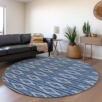 LOOMLAN Rugs Lume Blue Washable Indoor-Outdoor Rug