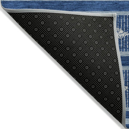 LOOMLAN Rugs Lume Blue Washable Indoor-Outdoor Rug