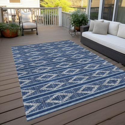 LOOMLAN Rugs Lume Blue Washable Indoor-Outdoor Rug