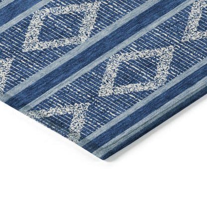 LOOMLAN Rugs Lume Blue Washable Indoor-Outdoor Rug