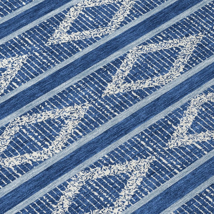 LOOMLAN Rugs Lume Blue Washable Indoor-Outdoor Rug