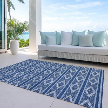 LOOMLAN Rugs Lume Blue Washable Indoor-Outdoor Rug