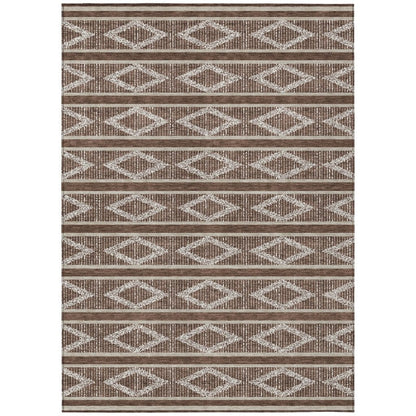 LOOMLAN Rugs Lume Brown Washable Indoor-Outdoor Rug