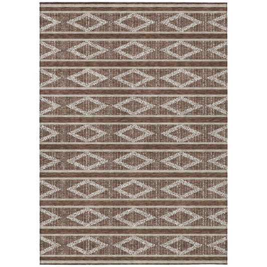 LOOMLAN Rugs Lume Brown Washable Indoor-Outdoor Rug