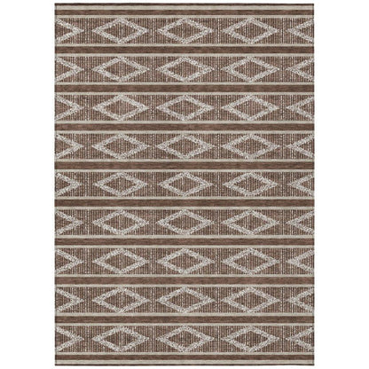 LOOMLAN Rugs Lume Brown Washable Indoor-Outdoor Rug