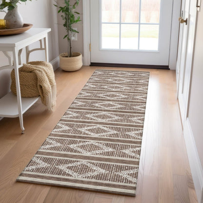 LOOMLAN Rugs Lume Brown Washable Indoor-Outdoor Rug