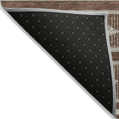 LOOMLAN Rugs Lume Brown Washable Indoor-Outdoor Rug