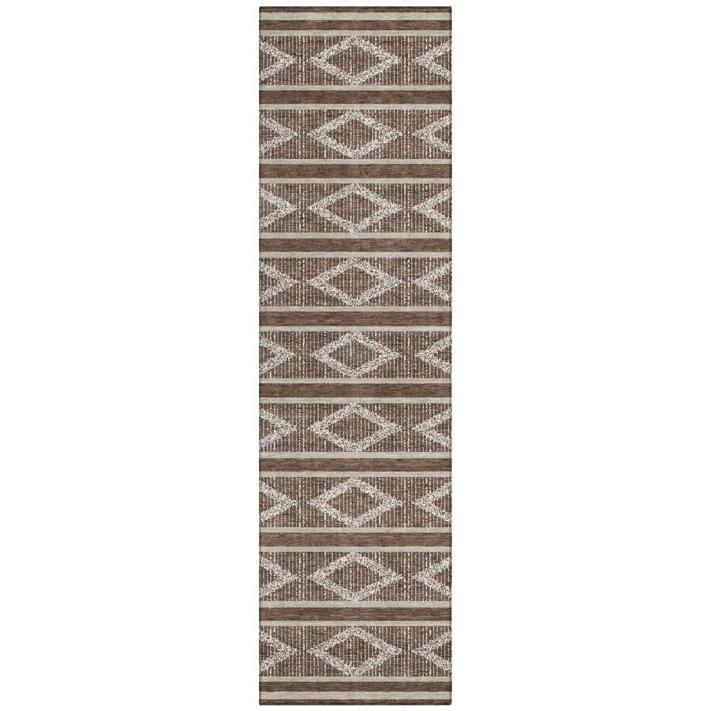LOOMLAN Rugs Lume Brown Washable Indoor-Outdoor Rug