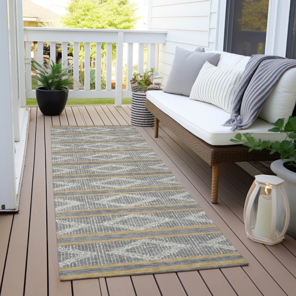 LOOMLAN Rugs Lume Gray Washable Indoor-Outdoor Rug