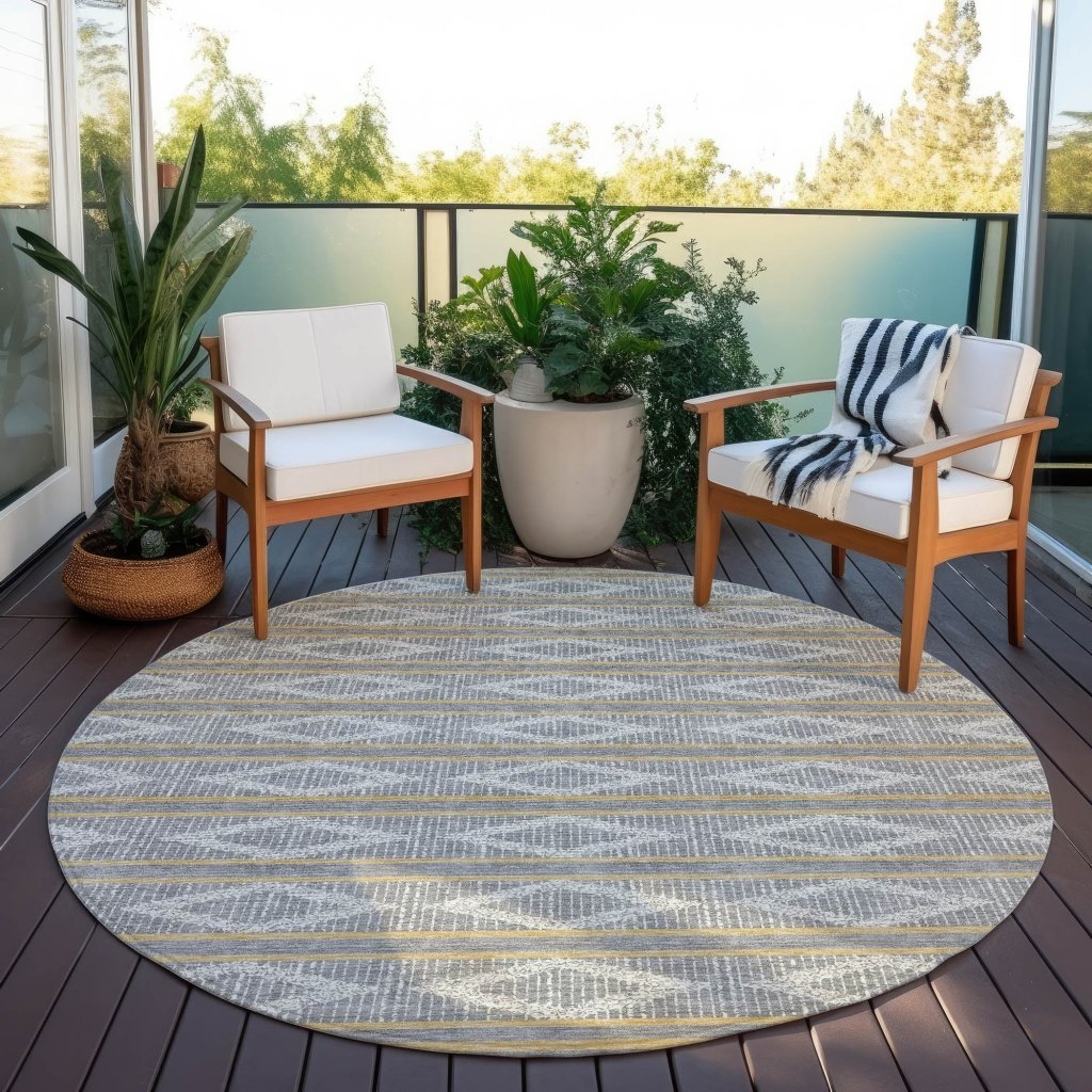LOOMLAN Rugs Lume Gray Washable Indoor-Outdoor Rug