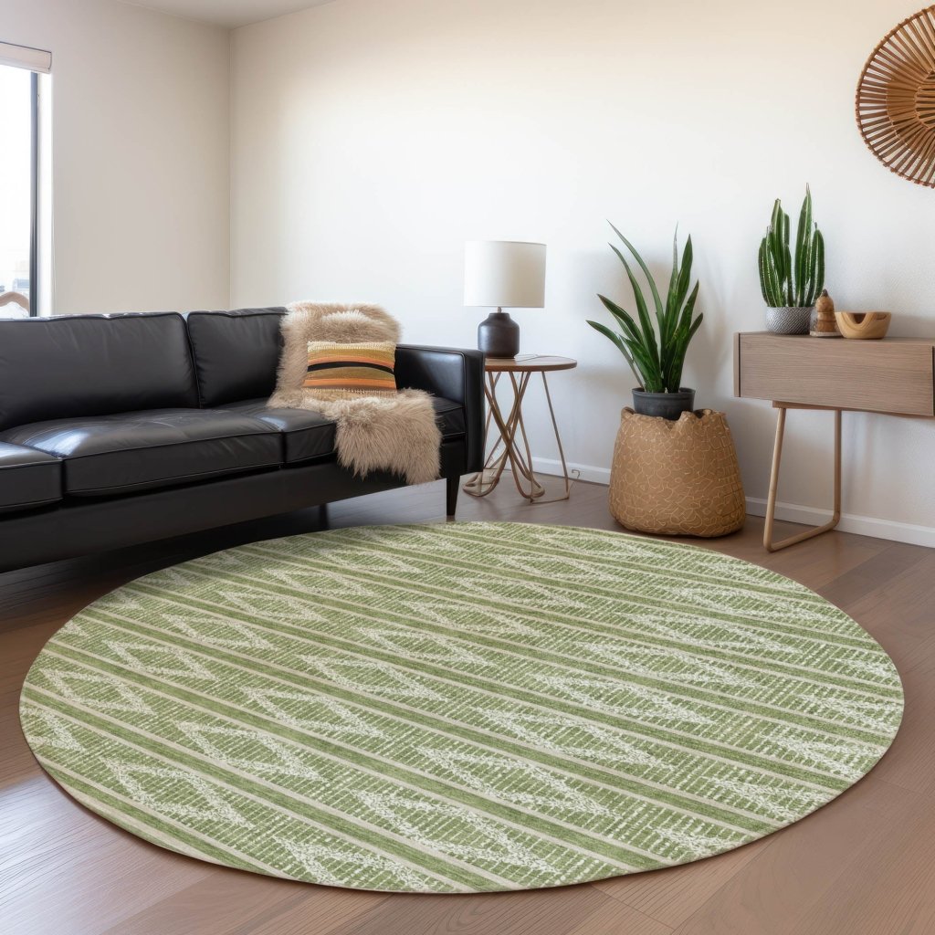 LOOMLAN Rugs Lume Green Washable Indoor-Outdoor Rug