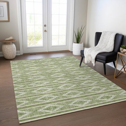 LOOMLAN Rugs Lume Green Washable Indoor-Outdoor Rug