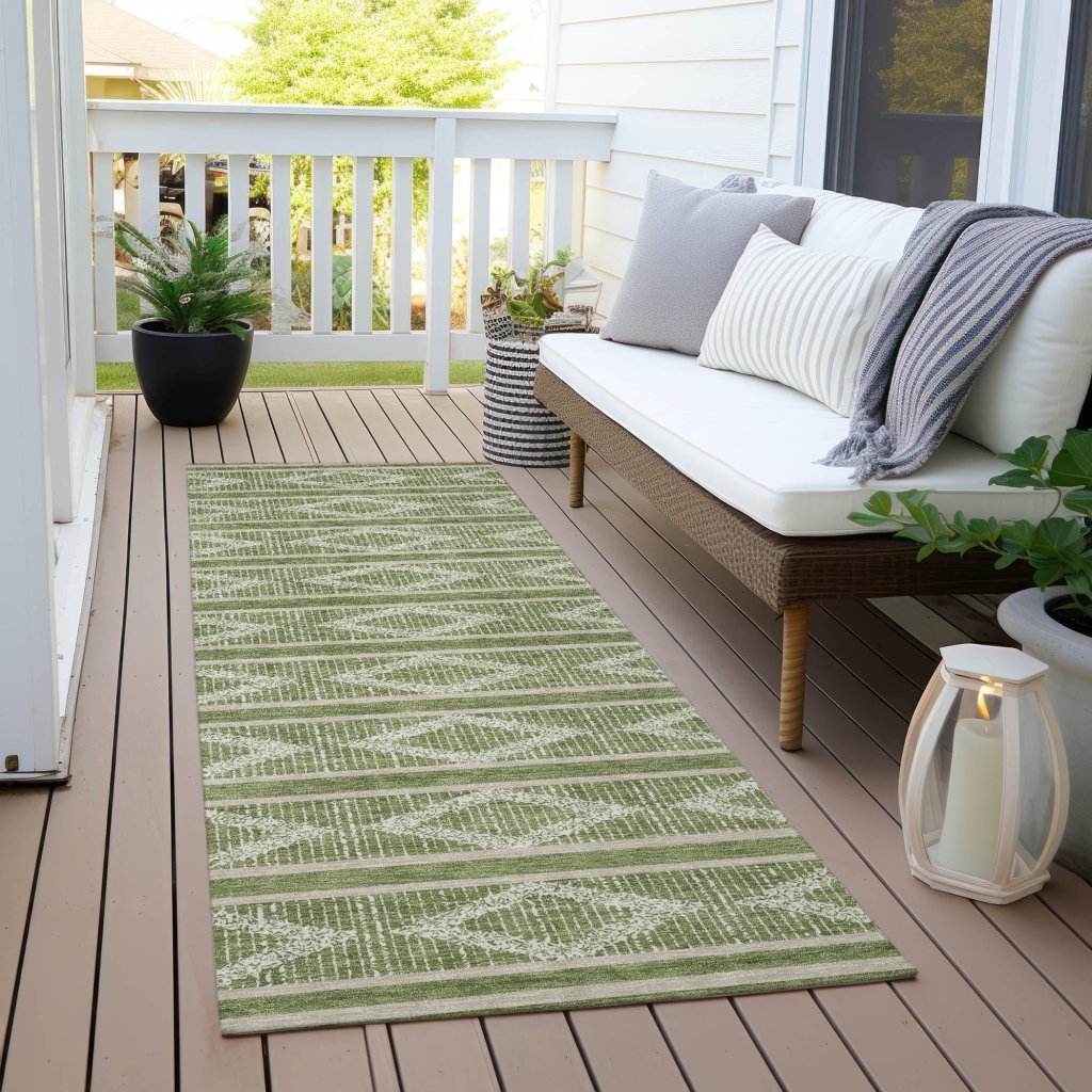 LOOMLAN Rugs Lume Green Washable Indoor-Outdoor Rug