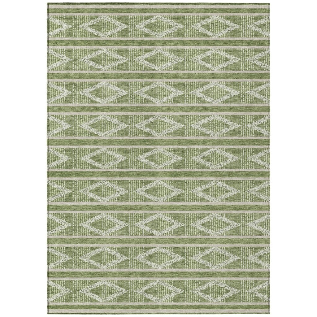 LOOMLAN Rugs Lume Green Washable Indoor-Outdoor Rug