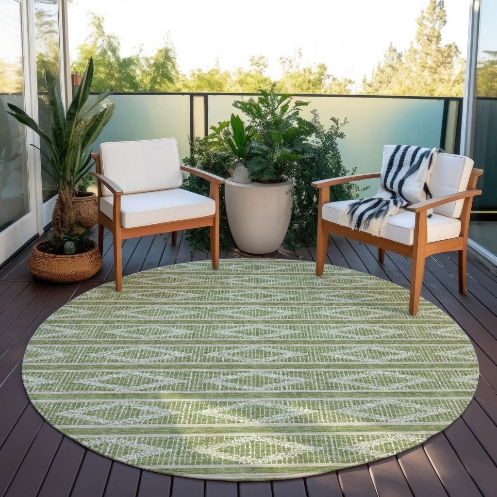 LOOMLAN Rugs Lume Green Washable Indoor-Outdoor Rug