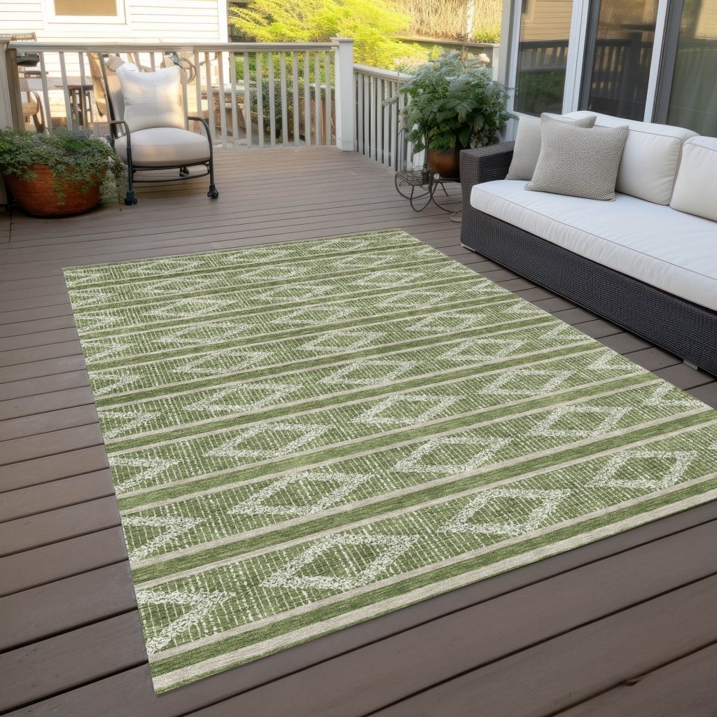 LOOMLAN Rugs Lume Green Washable Indoor-Outdoor Rug