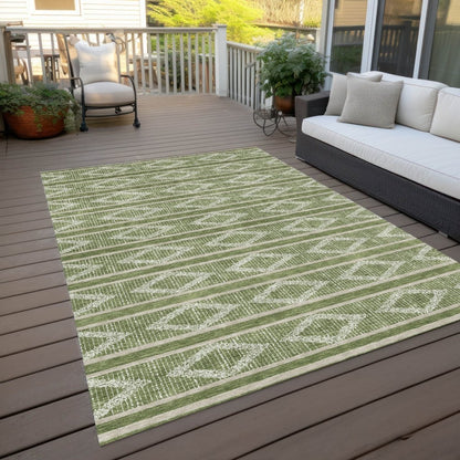 LOOMLAN Rugs Lume Green Washable Indoor-Outdoor Rug