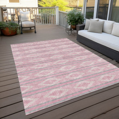 LOOMLAN Rugs Lume Pink Washable Indoor-Outdoor Rug