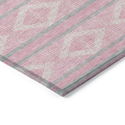 LOOMLAN Rugs Lume Pink Washable Indoor-Outdoor Rug