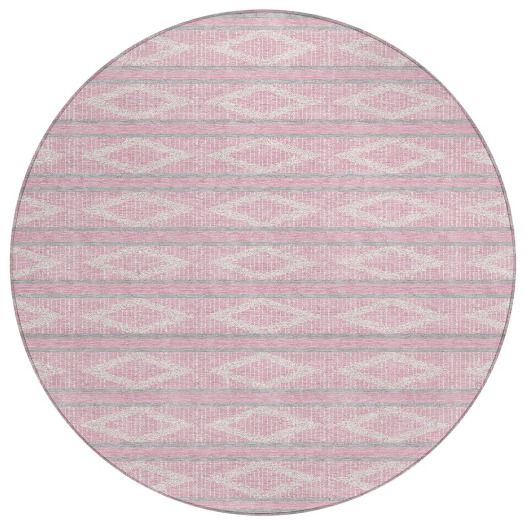 LOOMLAN Rugs Lume Pink Washable Indoor-Outdoor Rug