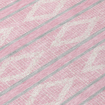 LOOMLAN Rugs Lume Pink Washable Indoor-Outdoor Rug