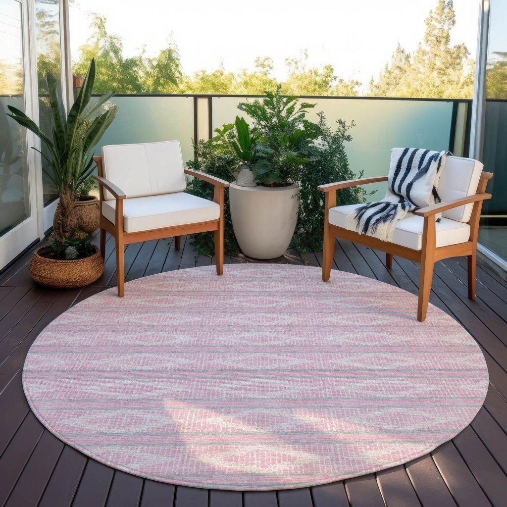 LOOMLAN Rugs Lume Pink Washable Indoor-Outdoor Rug