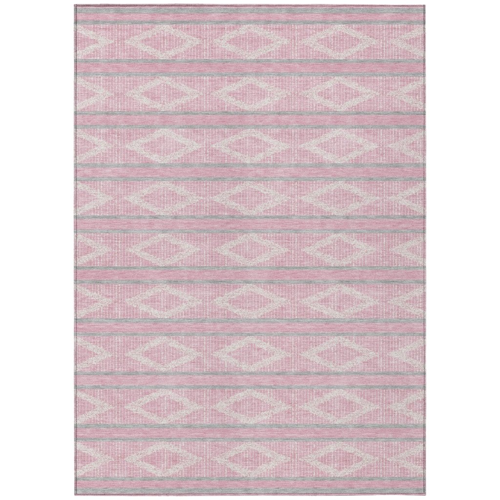 LOOMLAN Rugs Lume Pink Washable Indoor-Outdoor Rug