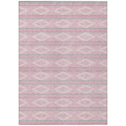 LOOMLAN Rugs Lume Pink Washable Indoor-Outdoor Rug