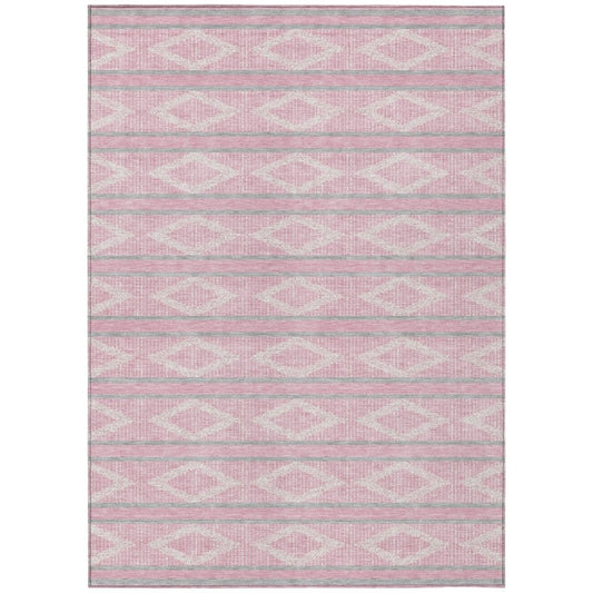 LOOMLAN Rugs Lume Pink Washable Indoor-Outdoor Rug