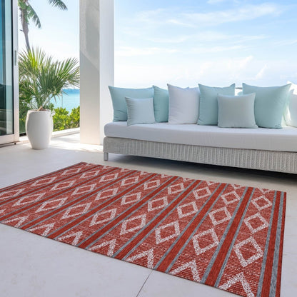 LOOMLAN Rugs Lume Red Washable Indoor-Outdoor Rug