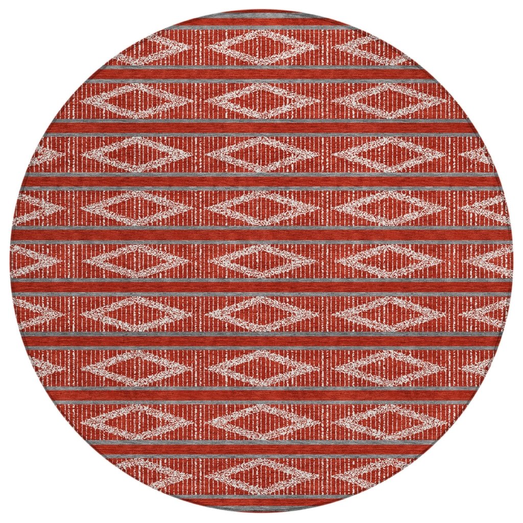 LOOMLAN Rugs Lume Red Washable Indoor-Outdoor Rug